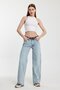 Whatsup Wide Leg Low Waist Women's Jeans - Denim