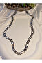 Silver Color Figaro Chain Vip Necklace
