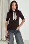 Women's Polo Neck Buttoned Scarf Detail Knit Sweater – Retro Accent