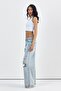 Whatsup Women's Wide Leg Palazzo Jeans - Blue - 6