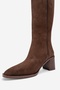 Venia Brown Suede Women's Thick Heeled Boots - 4