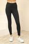 Women's Black High Waist Ribbed Leggings