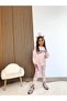 Girls' Cotton Pink Love Embroidered Sweatshirt and Heart Leggings Set – Comfortable Casual 2-Piece Set - 3
