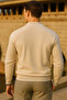 Men's Striped Trend Long Sleeve Beige Polo Neck Sweater - 6