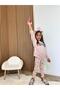 Girls' Cotton Pink Love Embroidered Sweatshirt and Heart Leggings Set – Comfortable Casual 2-Piece Set - 6