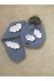 Cloud Detailed Hand Knitted Set of 2 Children's Scarf and Beanie Set - 5