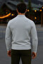 Men's Casual Long Sleeve Gray Polo Neck Sweater - 5