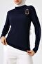 Sandy Half Turtleneck Blouse with Buckle – Modern & Stylish Sandy Blouse - 5