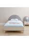 Zeta 120x200 Kids Bed with Upholstered Headboard & USB - Offwhite & Grey - Engineered Wood - 2