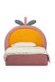 Tasty Strawberry Upholstered Kids Bed - Blush Pink & Yellow, 90x200 cm, 2-Year Warranty - 4