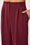 Pleated Woven Palazzo Pants Ldw0010 Bordo - 5
