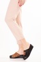 Women's Genuine Leather Wedge Heel Leopard Detailed Sabo Slippers Özl.81 Tan Leopard - 5