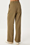 Pleated Woven Palazzo Pants Ldw0010 Olive Green - 5