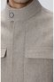 Bej Erkek Yün Coat Ceket - 7