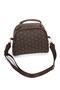Women's Fabric Long-Strap Hand and Shoulder Bag – Brown - 5