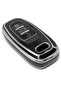 Audi A4 A6 A7 A8 A6L A8L S3 S4 S6 S7 S8 A3 Sportback Q3 Compatible Nano Key Case Cover Black-Silver - 6