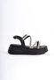 Riley Thin Buckle Stone Stripe Orthopedic Sole Women's Sandals Cst - Black - 6