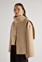 Women's Stone Weft Detailed Short Cashmere Coat 30046 - 6