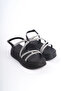 Riley Thin Buckle Stone Stripe Orthopedic Sole Women's Sandals Cst - Black - 4