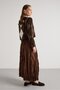 Women's Brown Suede Long Elastic Waist Skirt 30104 - 8