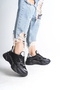 Tokyo Lace-Up Orthopedic Sole Knitwear Detailed Women's Sports Shoes Tst - Black/Gray - 2