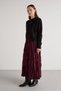 Women's Burgundy Suede Long Elastic Waist Skirt 30104 - 6
