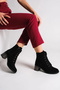 Diana lace-up zippered orthopedic sole heeled suede women's boot sst - black - 2