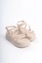 Natalie Thin Buckle Ribbon Detailed Orthopedic Sole Women's Sandals Ckt - Cream - 4