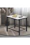 Reuben End Table – White Marble & Black Elegant Side Table for Modern Interiors