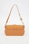 Women's Medium Size Molded Chain and Logo Detailed Stylish Shoulder Bag 930389 Tan - 5