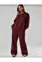 NEW SEASON Women's Oversized Off-The-Shoulder Two-Thread Fabric Top-and-Bottom Tracksuit Set (Without Fleece) 0052