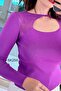 Open under Collar Lace-Like Knit Knitwear Body 6K256 - 4