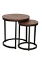 Asgard Set of 2 Round Nesting Tables – Walnut & Black Elegant Living Room Tables - 4