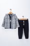 Boys' Hooded Cardigan T-Shirt and Pants 3-Piece Set - 2