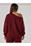 NEW SEASON Women's Oversized Off-The-Shoulder Two-Thread Fabric Top-and-Bottom Tracksuit Set (Without Fleece) 0052 - 5