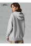 Small Pixel Cute Heart Printed Women's Gray Oversize Hooded Sweatshirt Hoodie - 3