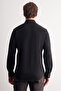 Black Buttoned Collar Knitted Long Sleeve Product Slim Fit Stretchy Shirt 1004255270 - 5