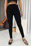 High Waist Skinny Leggings with Decorative Pockets for Women - Black - 5