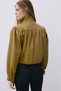 Mock Neck Genuine Leather Crop Olive Jacket - 8