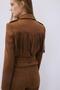 Gold Detailed Brown Biker Jacket - 8