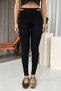 High Waist Skinny Leggings with Decorative Pockets for Women - Black - 3