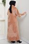 معطف كامل الطول بأزرار ذهبية لون جملي HM2864 - 5