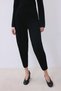 Comfortable Form Black Knitwear Pants with Elastic Waist - 3