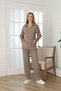 Knitwear Textured Adjustable Waist Detailed V-Neck Long Sleeve Comfortable Fit Maternity and Postpartum Tracksuit Set