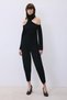 Comfortable Form Black Knitwear Pants with Elastic Waist - 2