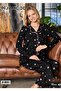 Pijamood Women's Milan Fabric Front Buttoned Transitional Long Sleeve Pajama Set - 4
