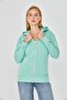 Women's Full Zip Hooded Cotton Tracksuit Top Mint 9508-m - 2