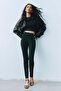 Button-detailed leggings