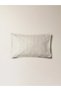 Serrated Ecru Rectangular Throw Pillow Cover (30X50) - 2