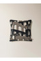 Salvador Gray Navy Blue Throw Pillow Cover (45X45) - 2